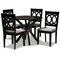 Baxton Studio Sanne Grey Upholstered and Dark Brown Finished Wood 5-Piece Dining Set 172-9400-10892 - alternate 1